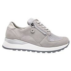 WALDLÄUFER Chaussures à lacets en cuir Nappa souple, flexibles et confortables gris clair