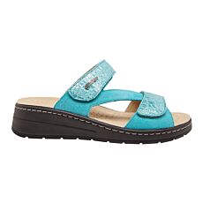 Sandale Hickersberger avec voûte plantaire aux herbes turquoise