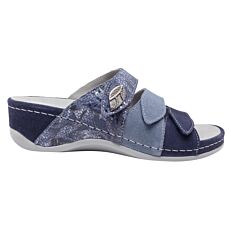 MUBB Pantolette mit Klettverschluss blau