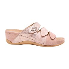 MUBB Pantolette mit Klettverschluss rosa