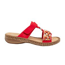 Mule RIEKER, rembourrée et souple rouge