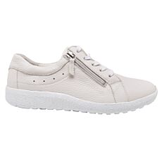 WALDLÄUFER Damen-Schnürschuh, Hirschleder, Extraweite K offwhite