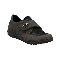RIEKER Damen Sneaker, mit Klettverschluss und Wechselfussbett anthrazit