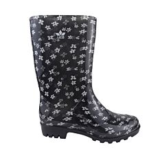 Botte en caoutchouc pour dames noir-blanc
