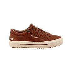 MUSTANG Sneaker Damen, Softmaterial mit Seitenreissverschluss – braun