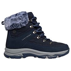 SKECHERS Bottine à lacets femme, cuir imperméable avec Memory Foam – bleu