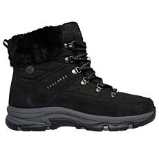 SKECHERS Bottine à lacets femme, cuir imperméable avec Memory Foam – noir