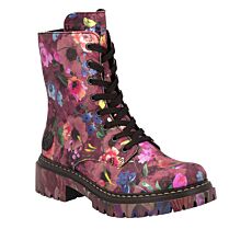 RIEKER Schnür-Boots Damen, Softmaterial mit Alloverdruck