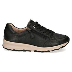 CAPRICE Schnürschuh Damen, Hirschleder mit On AIR Insole – schwarz