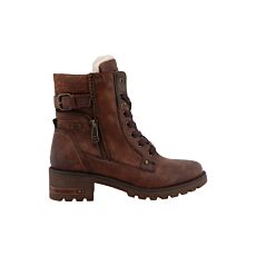 MUSTANG Schnürstiefelette Damen, Softmaterial-Mix mit Warmfutter – braun