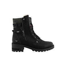 MUSTANG Schnürstiefelette Damen, Softmaterial-Mix mit Warmfutter – schwarz