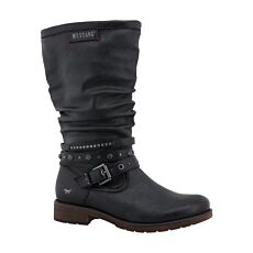 MUSTANG Langschaftstiefel Damen, Softmaterial mit Warmfutter – marine