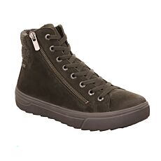 LEGERO Bottine à lacets femme, cuir velours avec membrane Gore-Tex – vert