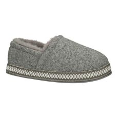 Hausschuh Damen und Herren, Filz im Retro-Look – grau