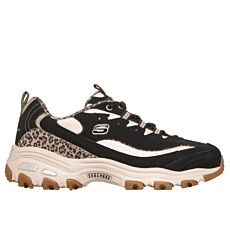 SKECHERS Chaussure à lacets femme D'lites, cuir avec semelle Air-Cooled Memory Foam – noir