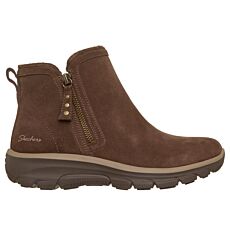 SKECHERS Schlupfstiefel Damen, Leder mit Warmfutter und Air-Cooled Memory Foam – braun