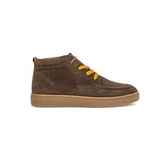 GABOR Schnürbootie Damen, Veloursleder mit Plateaulaufsohle – braun