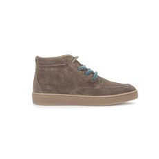 GABOR Schnürbootie Damen, Veloursleder mit Plateaulaufsohle – taupe