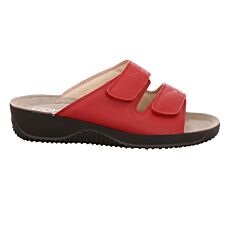 ROHDE Mule femme, cuir nappa avec 2 fermetures autoagrippantes – rouge