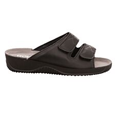 ROHDE Mule femme, cuir nappa avec 2 fermetures autoagrippantes – noir