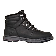 SKECHERS Bottes à lacets pour hommes, doublées et hydrofuges noir