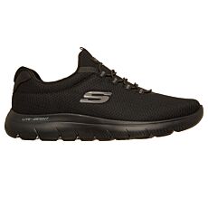 SKECHERS Schlupfschuh Herren, Mesh mit Memory Foam Fussbett – schwarz