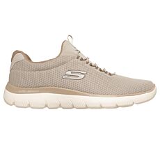 SKECHERS Schlupfschuh Herren, Mesh mit Memory Foam Fussbett – taupe