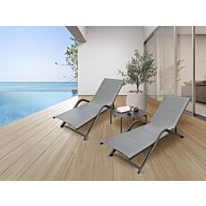 Chaise longue «River», structure en aluminium, dossier réglable anthracite