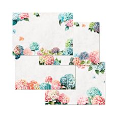 Papiertischset «Hortensia», 48 Blatt, florale Motive