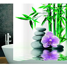 diaqua Textil-Duschvorhang «Spa», wasserabweisend, Wellness-Design, 180 x 180 cm