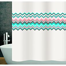 diaqua Textil-Duschvorhang «Missy», wasserabweisend, Chevron-Design, 180 x 180/200 cm