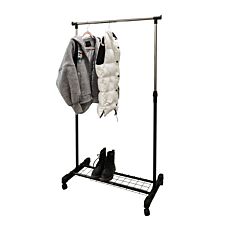 Portemanteau télescopique sur roulettes