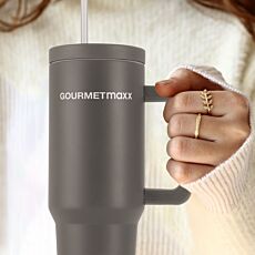 GOURMETmaxx Thermobecher inkl. Strohhalm, 1,2 l
