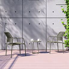 Balkonset «Jable», 3-teilig, mit stapelbaren Stühlen grün