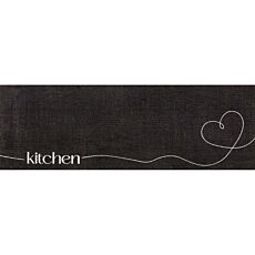 Tapis de cuisine Kitchen Black, moderne et facile d'entretien, 50x150 cm
