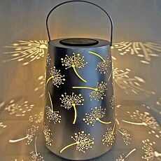 LED-Solar-Laterne «Blumenmuster», mit goldener Innenfarbe