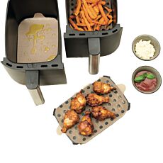 Frittierfolie-Set für Dual-Heissluft-Fritteuse Viereckig, 4-teilig, hitzebeständig bis 260ºC