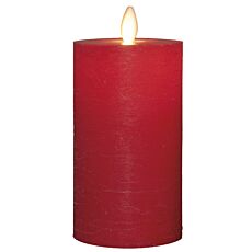 Stumpenkerze aus Echtwachs, rot, mit beweglicher Flamme