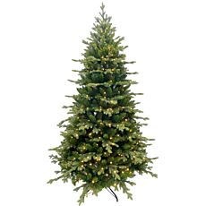 Sapin de Noël artificiel Nordic Green, sur pied en métal, avec éclairage LED
