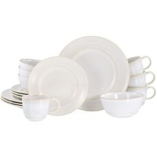 Geschirr–Set «Antique», 16–teilig für 4 Personen, mit Rillenstruktur