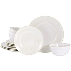 Teller–Set «Antique», 12–teilig, für 4 Personen, aus Steinzeug