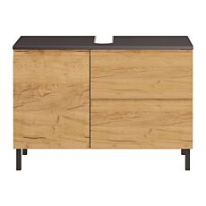 Meuble sous-lavabo Silas, modéle large, avec tiroir, compartiment et porte à amortissement graphite