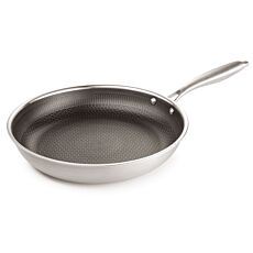 Poêle en acier inox Bratmaxx à structure en nid d'abeille, résistant aux rayures, réfractaire jusqu'à 210° C