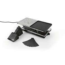 Four à raclette/gril Gourmetmaxx Deluxe 8, avec plaque en marbre et plaque réversible pour grillades