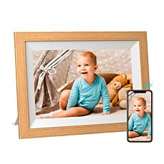 Cadre photo numérique Kodak effet bois, 10,1 HD, contrôle par application, montage mural, mémoire 32 Go
