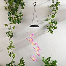 Carillon éolien LED « Papillon », à énergie solaire avec changement de couleur