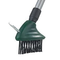 Brosse à joints avec grattoir, poils en V et manche télescopique