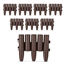 Bordure de plate-bande, lot de 8, ronde – aspect bois