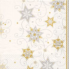 Serviettes de cocktail « Stars & Swirls », 20 pièces, 3 couches, 25x25 cm