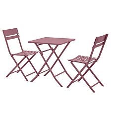 Set de bistrot « Pliant », 3 pièces fuchsia